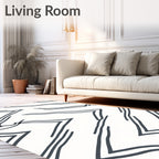Bold Charcoal Jagged Lines Rug