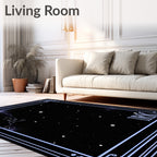 Cosmic Light Blue Star Cluster Rug
