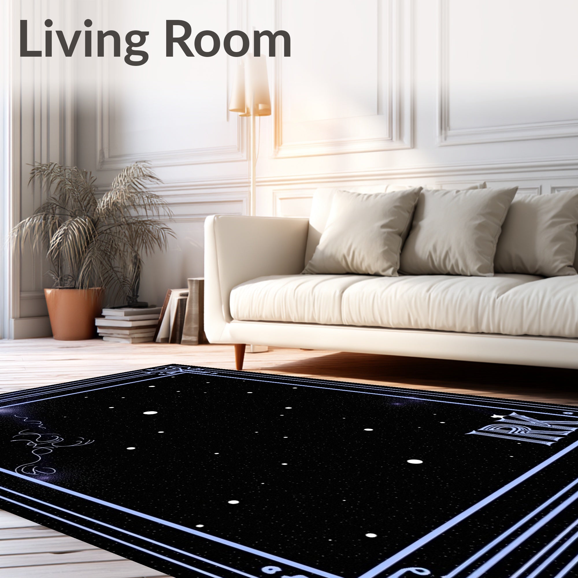 Cosmic Light Blue Star Cluster Rug
