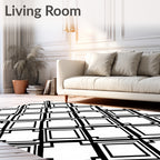 Geometric Black Diamond Contemporary Rug