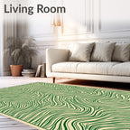 Emerald Swirl Topography Lines Rug