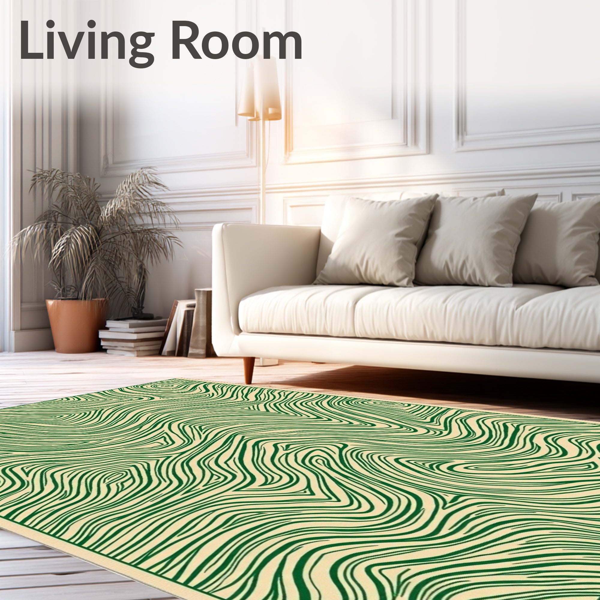 Emerald Swirl Topography Lines Rug