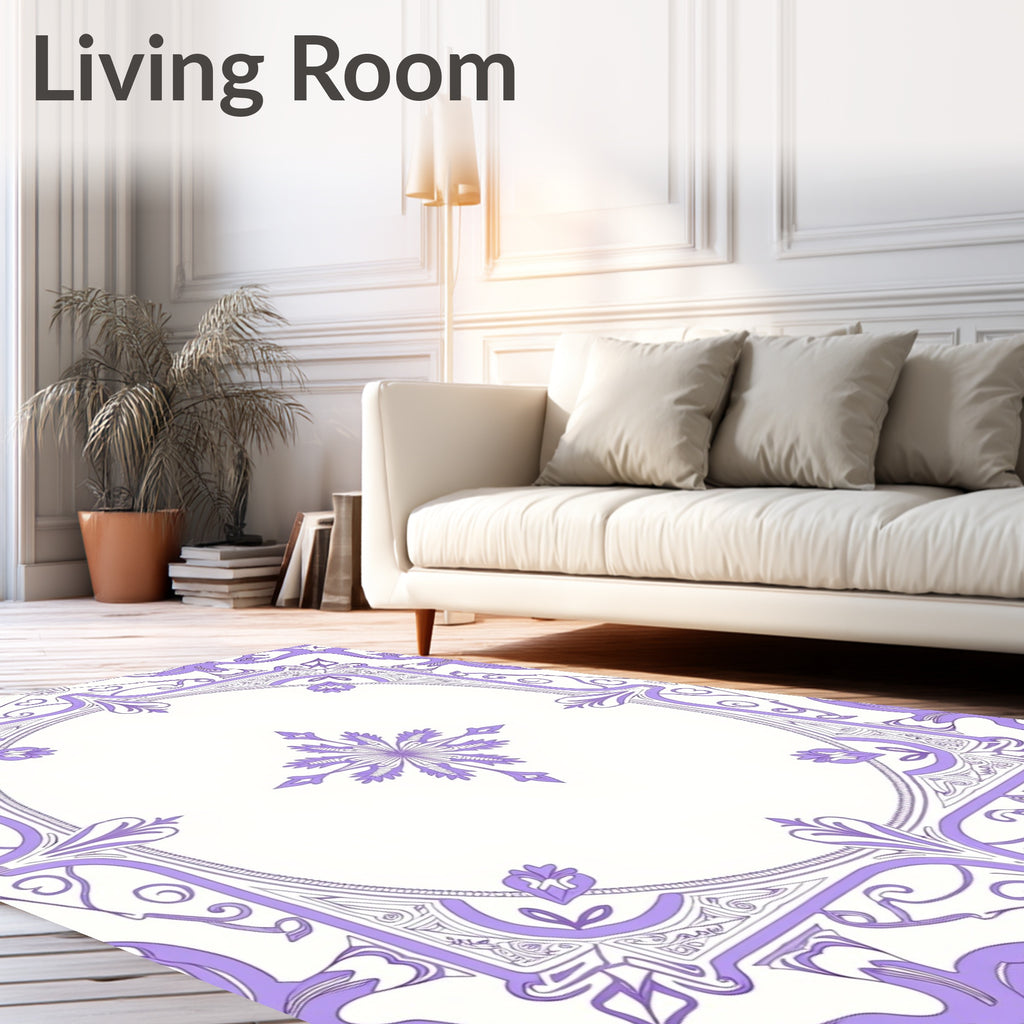 Lavender Baroque Floral Medallion Rug