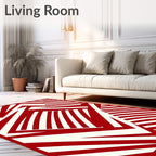 Bold Red Intersecting Lines Rug
