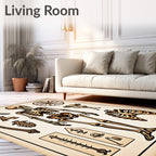 Antique Gold Anatomical Skeleton Display Rug