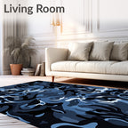 Navy Blue Urban Camouflage Splash Rug