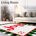 Red Joy Buffalo Check Border Rug