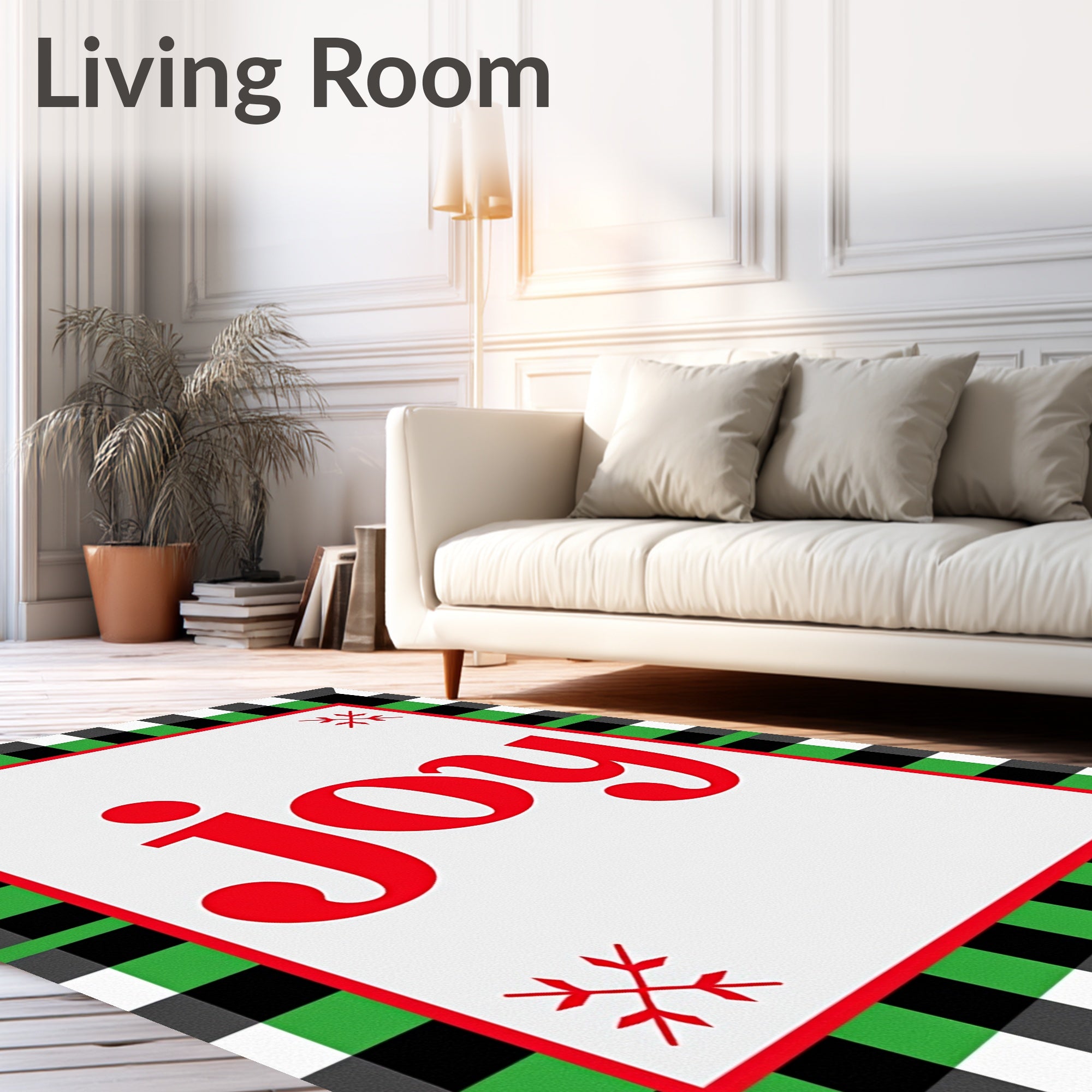 Red Joy Buffalo Check Border Rug