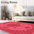 Crimson Paisley Medallion Rich Floral Rug