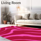 Crimson Pink Swirl Abstract Rug