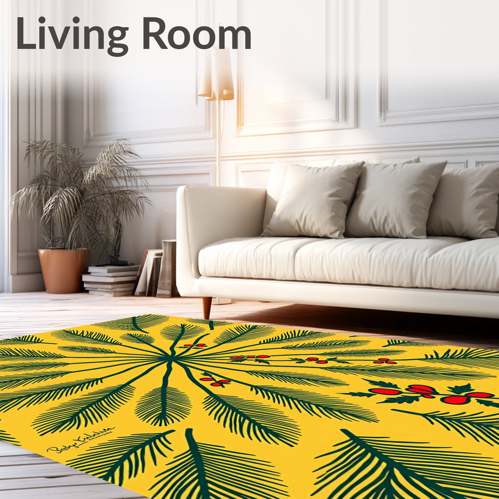 Yellow Pine Needle Medallion Rug