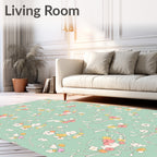 Pastel Blossom Branch With Delicate Flowers Rug