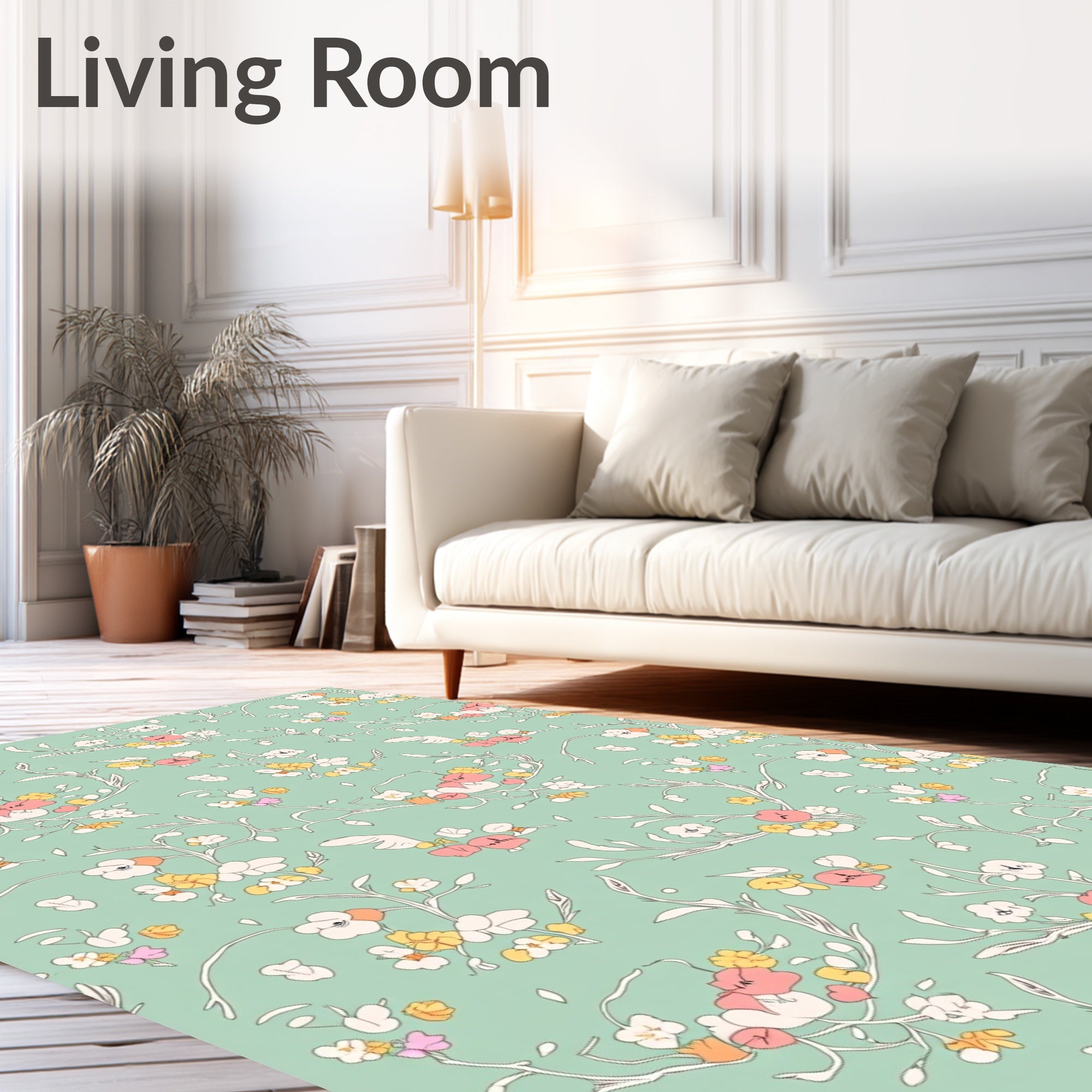 Pastel Blossom Branch With Delicate Flowers Rug