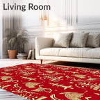 Golden Harvest Red Forest Scene Rug