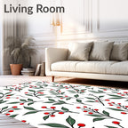 Red Berry Branch Garland Repeating Rug