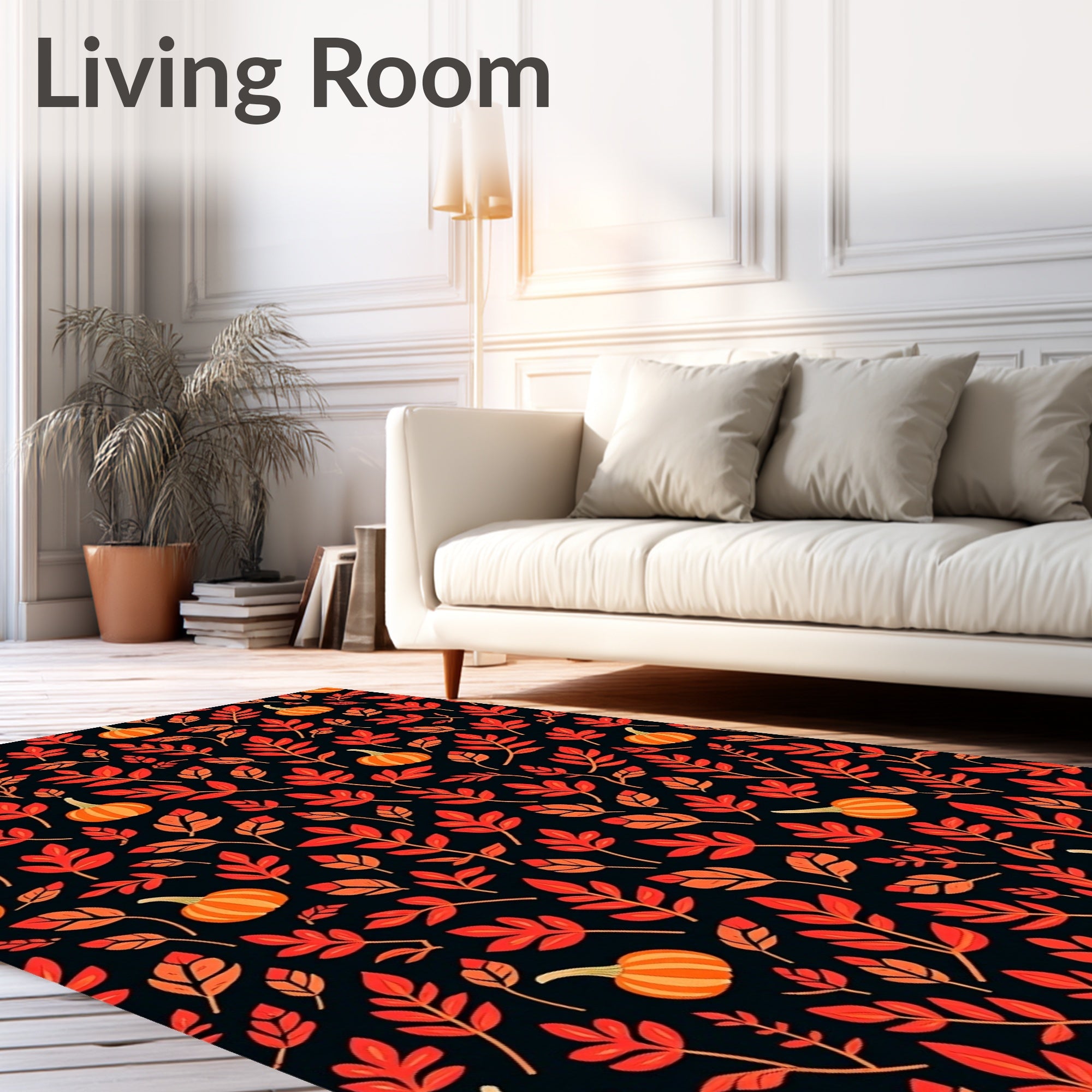 Autumn Spice Pumpkin Leaf Medley Rug