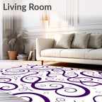 Vibrant Purple Swirl Vines Rug