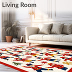 Nutcracker Soldier Red Blue Yellow Garland Rug