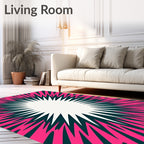 Explosion Pink Teal Dynamic Rays Rug