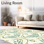 Sage Green Vine Botanical Rug