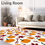 Autumn Pumpkin Maple Leaf Scatter Rug