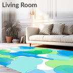Oceanic Blue Green Abstraction Flow Rug