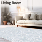 Pale Blue Art Nouveau Swirl Rug