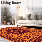 Orange Marigold Sunburst Paisley Border Rug
