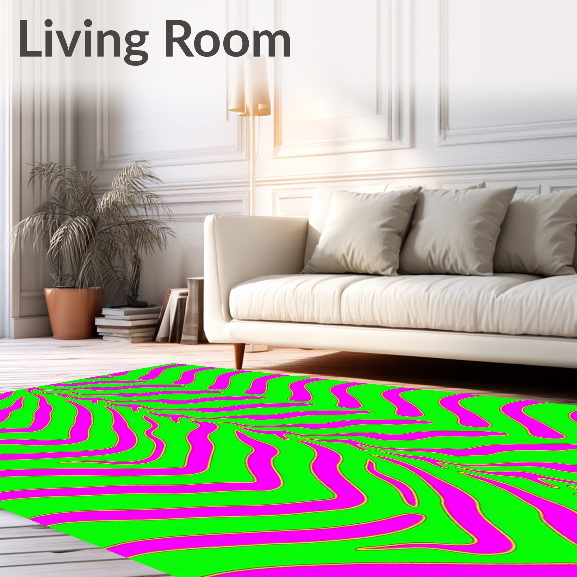 Vibrant Neon Zebra Stripes Rug