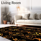 Spooky Orange Jack O Lantern Spider Rug