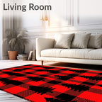 Buffalo Plaid Evergreen Trees Rug