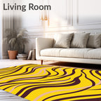 Golden Wavy Stripe Interplay Rug