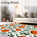 Autumn Orange Pumpkin Leaf Scatter Rug