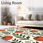 Autumn Pumpkin Leaf Swirl Rug
