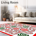 Red Green Swirl Candy Celebration Rug
