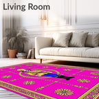 Vibrant Pink Royal Guard Medallion Rug