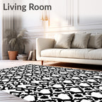 Abstract Penguin Black White Composition Rug