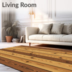 Natural Wood Grain Textured Amber Rug