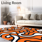Bold Orange Flowing Abstract Rug
