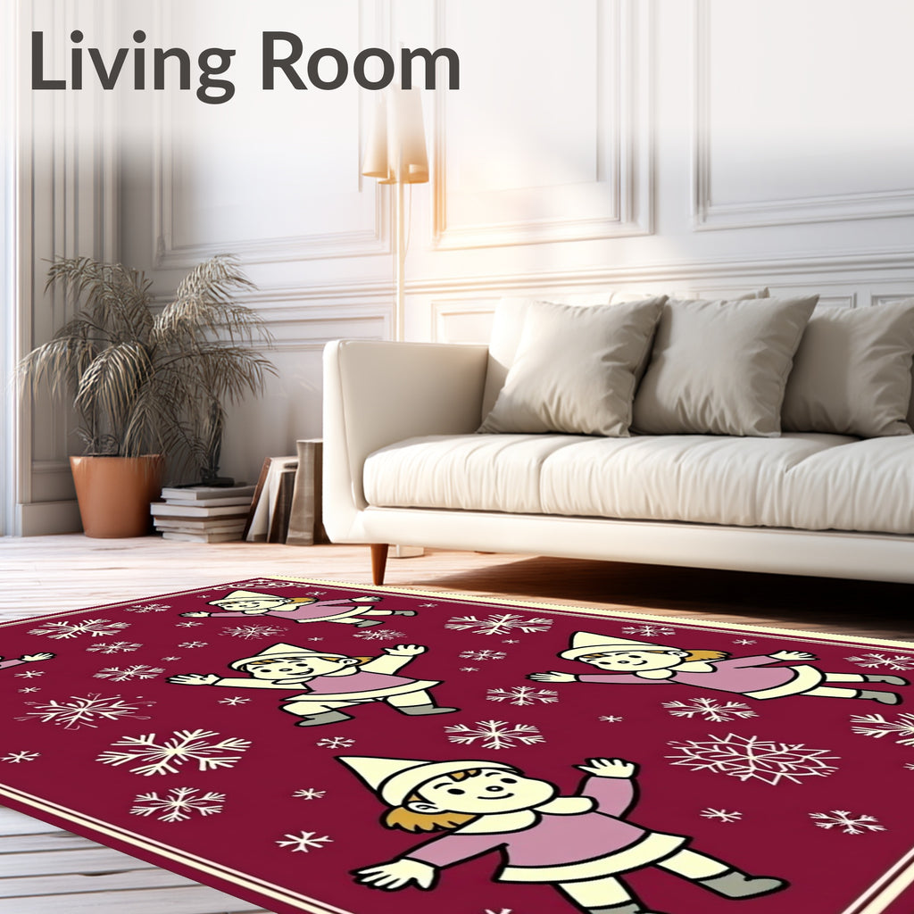 Winter Wonderland Children Snowflakes Rug