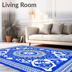 Bold Royal Blue Intricate Mandala Rug