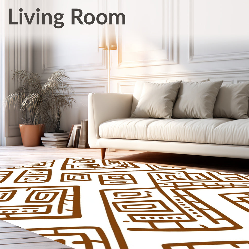 Brown Geometric Tribal Abstract Rug