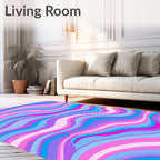 Pastel Swirl Wave Composition Rug