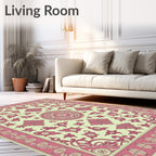 Pastel Pink Vintage Floral Mandala Rug