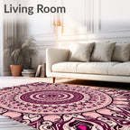 Plum Pink Medallion Mandala Rug