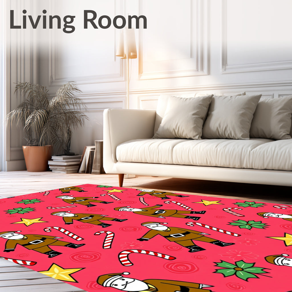 Festive Santa Candy Cane Starburst Collection Rug