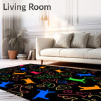 Colorful Abstract Doodle Figures Rug