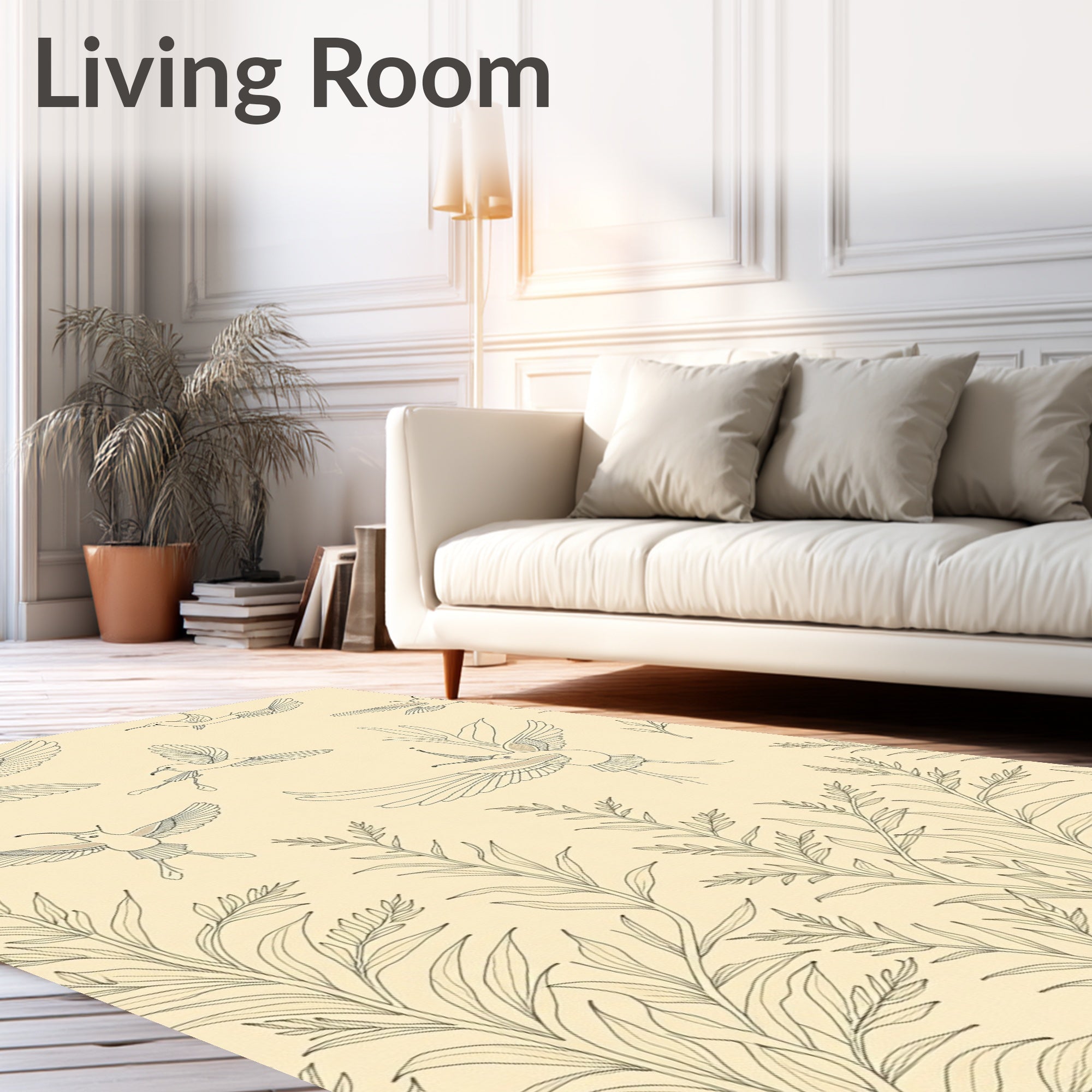 Golden Hummingbirds Among Foliage Rug
