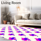 Vibrant Pink Blue Floral Medallions Rug