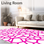 Bright Pink Geometric Organic Network Rug